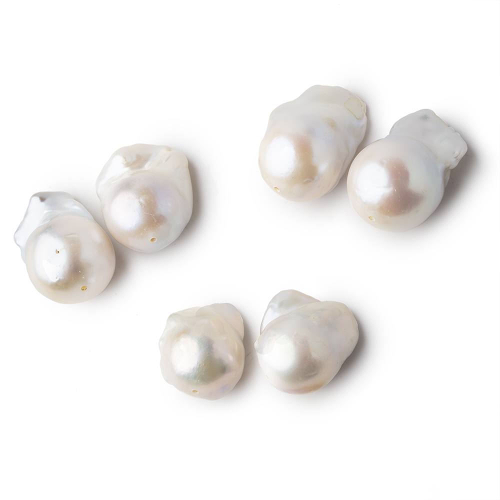 17-19mm Off White Ultra Baroque Focal Set of 2 Beads AA (ONLINE ORDER ONLY)