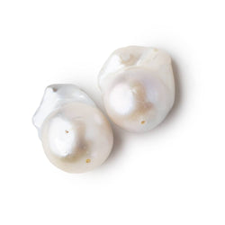 17-19mm Off White Ultra Baroque Focal Set of 2 Beads AA (ONLINE ORDER ONLY)
