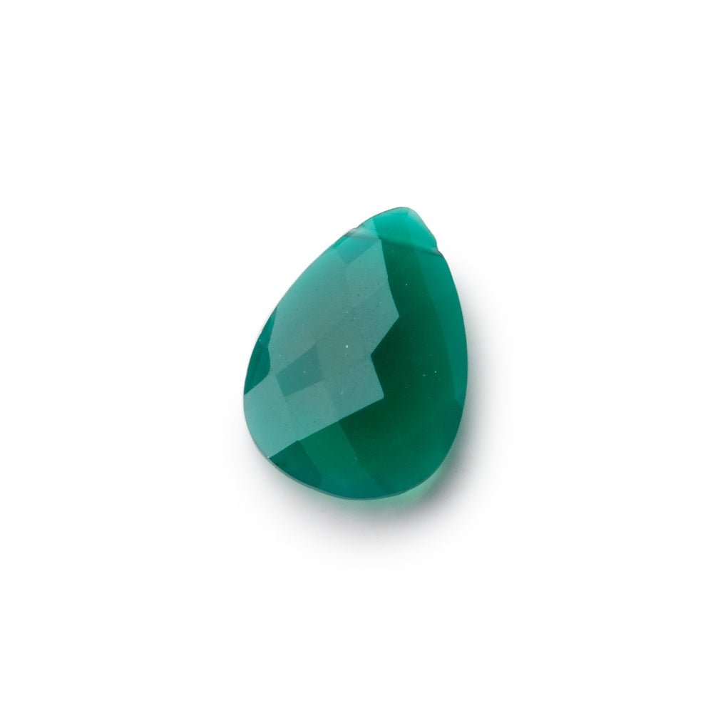 17-20mm Green Onyx Faceted Pear Focal Bead 1 piece (ONLINE ORDER ONLY)