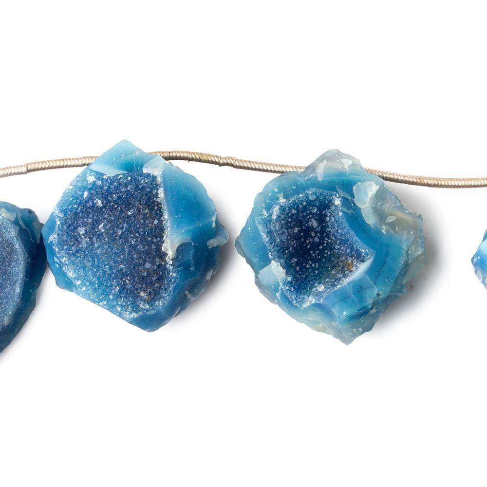 17-20mm Royal Blue Agate Hammer Faceted Drusy Square Beads 7 pieces (ONLINE ORDER ONLY)