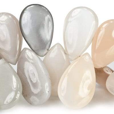 17-21mm Multi Color Moonstone Plain Pear Beads, AA Grade 42 pcs (ONLINE ORDER ONLY)
