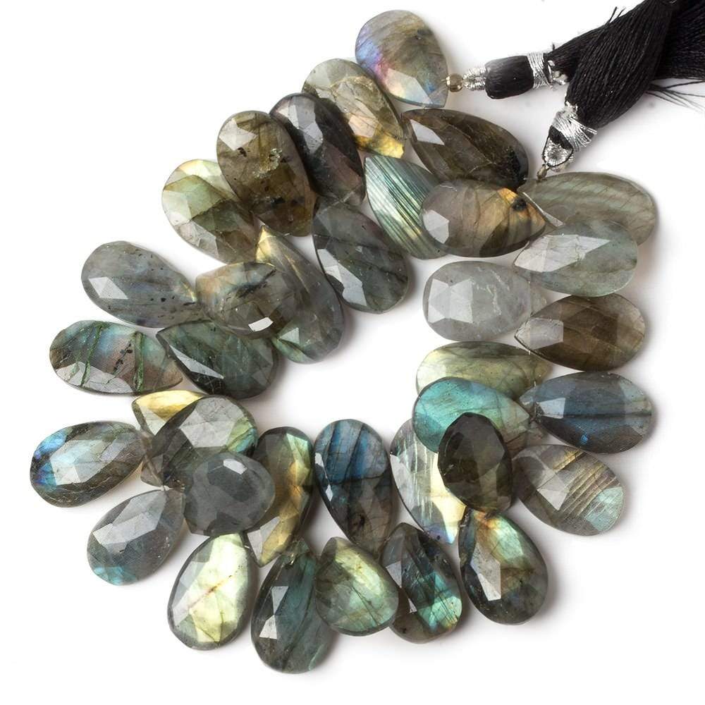 17-22mm Labradorite Faceted Pear Beads 8 inch 34 pieces (ONLINE ORDER ONLY)
