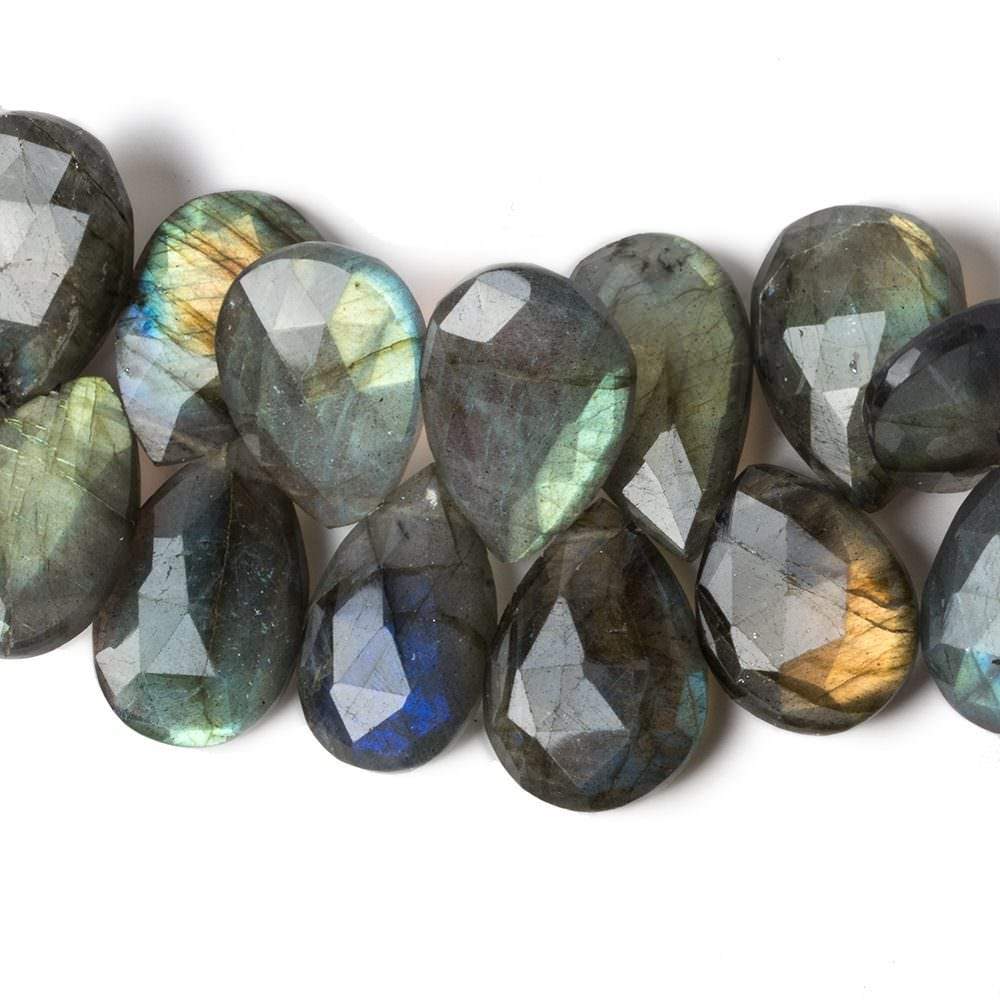 17-22mm Labradorite Faceted Pear Beads 8 inch 34 pieces (ONLINE ORDER ONLY)
