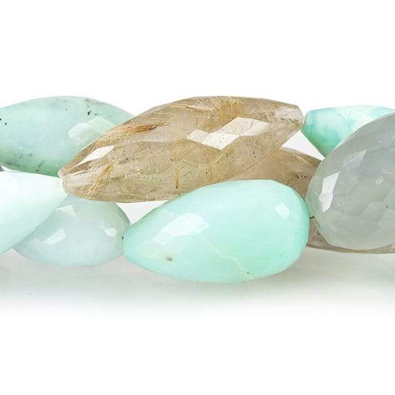 17-32mm Multi Gemstone Faceted Mix Shape Beads 48 inches 61 pieces (ONLINE ORDER ONLY)