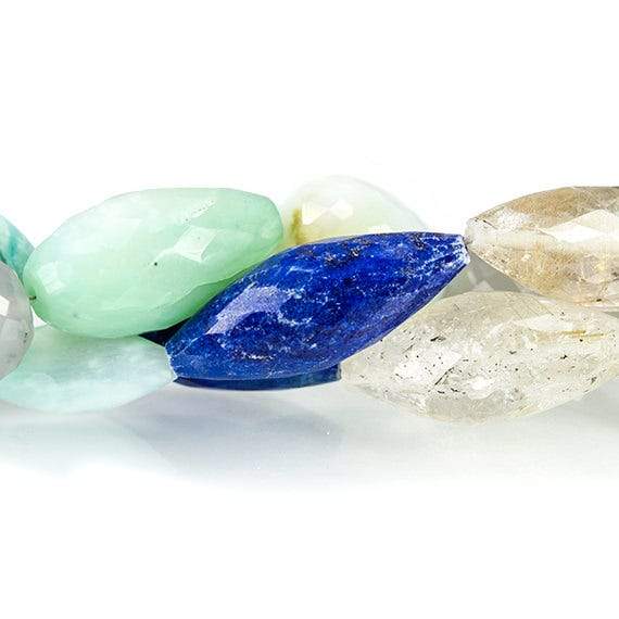 17-32mm Multi Gemstone Faceted Mix Shape Beads 48 inches 61 pieces (ONLINE ORDER ONLY)