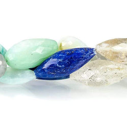 17-32mm Multi Gemstone Faceted Mix Shape Beads 48 inches 61 pieces (ONLINE ORDER ONLY)