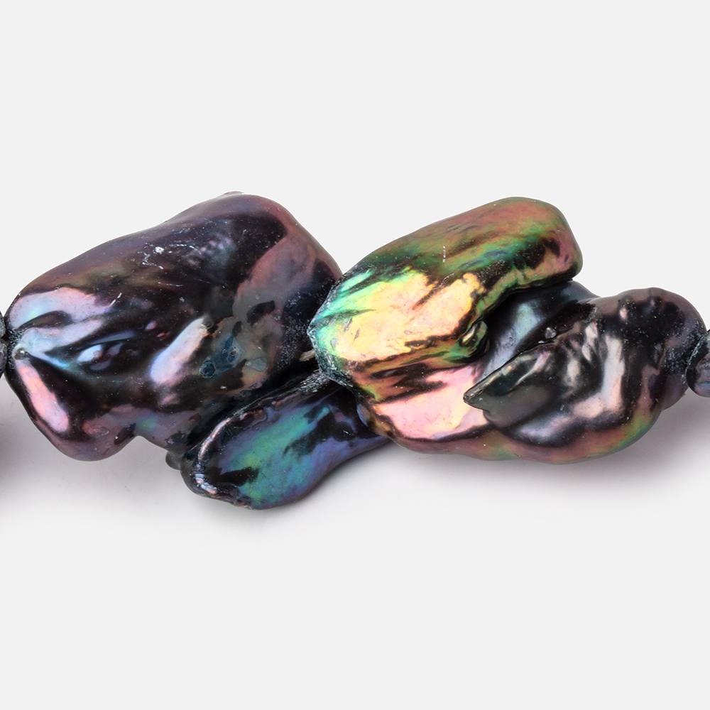 17-35mm Peacock Ultra Baroque Freshwater Pearls 15 inch 12 Beads (ONLINE ORDER ONLY)