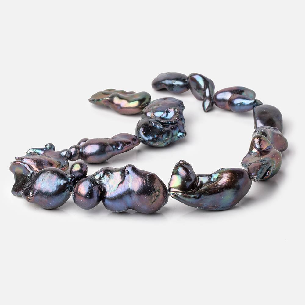 17-35mm Peacock Ultra Baroque Freshwater Pearls 15 inch 12 Beads (ONLINE ORDER ONLY)