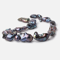 17-35mm Peacock Ultra Baroque Freshwater Pearls 15 inch 12 Beads (ONLINE ORDER ONLY)