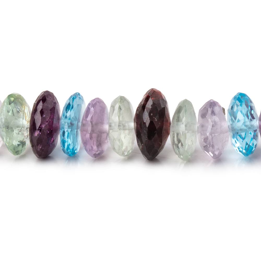 7-10mm Multi Gemstone German Faceted Rondelle Beads 16 inch 115 pieces AAA (ONLINE ORDER ONLY)