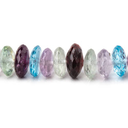 7-10mm Multi Gemstone German Faceted Rondelle Beads 16 inch 115 pieces AAA (ONLINE ORDER ONLY)