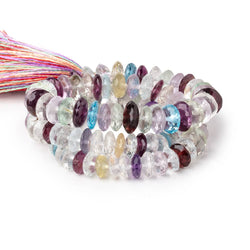 7-10mm Multi Gemstone German Faceted Rondelle Beads 16 inch 115 pieces AAA (ONLINE ORDER ONLY)