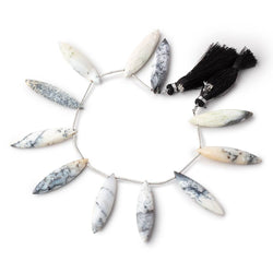 39x10mm Dendritic Opal Top Drilled Faceted Marquise 8 inch 10 beads AA (ONLINE ORDER ONLY)