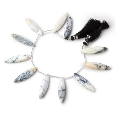 39x10mm Dendritic Opal Top Drilled Faceted Marquise 8 inch 10 beads AA (ONLINE ORDER ONLY)