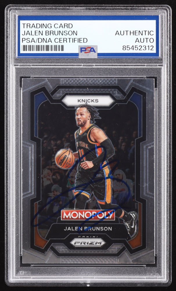 Jalen Brunson Signed 2023-24 Panini Prizm Monopoly Silver #59 (PSA Authentic) (Online Order Only)