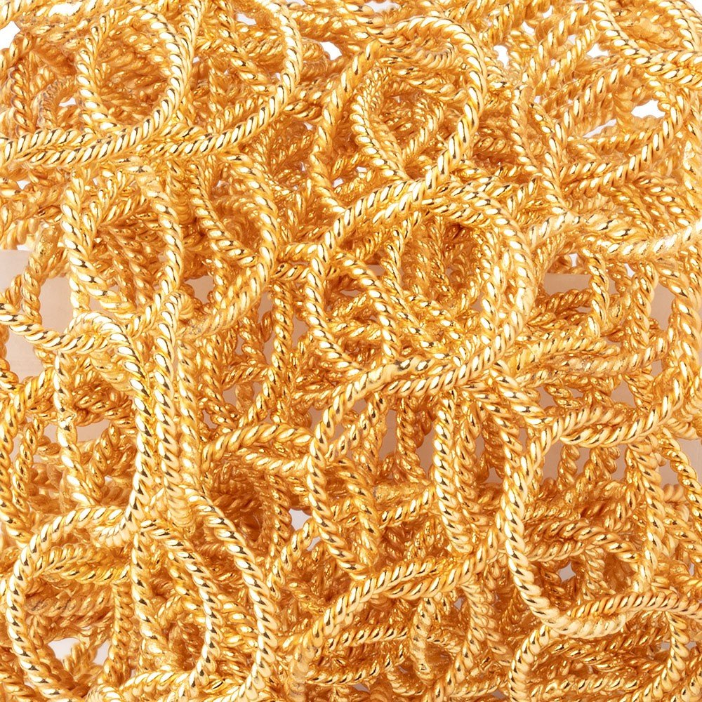 17.5mm 22kt Gold Plated Twisted Satin Round Link Chain (ONLINE ORDER ONLY)