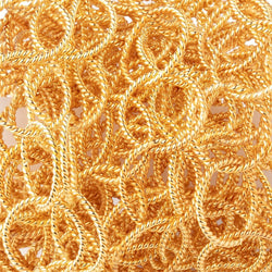 17.5mm 22kt Gold Plated Twisted Satin Round Link Chain (ONLINE ORDER ONLY)
