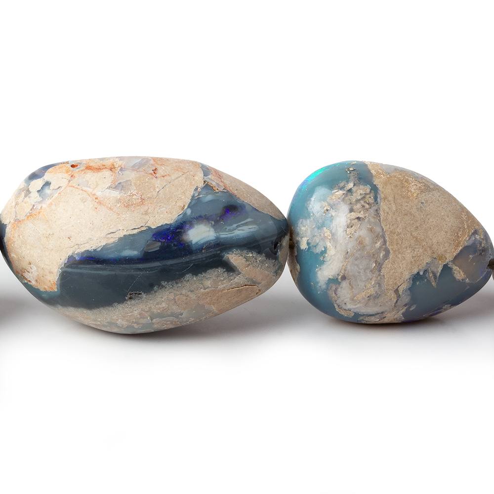 17.5x13-35x21mm Australian Opal & Matrix Plain Nugget beads 18 inches 21 pieces A (ONLINE ORDER ONLY)