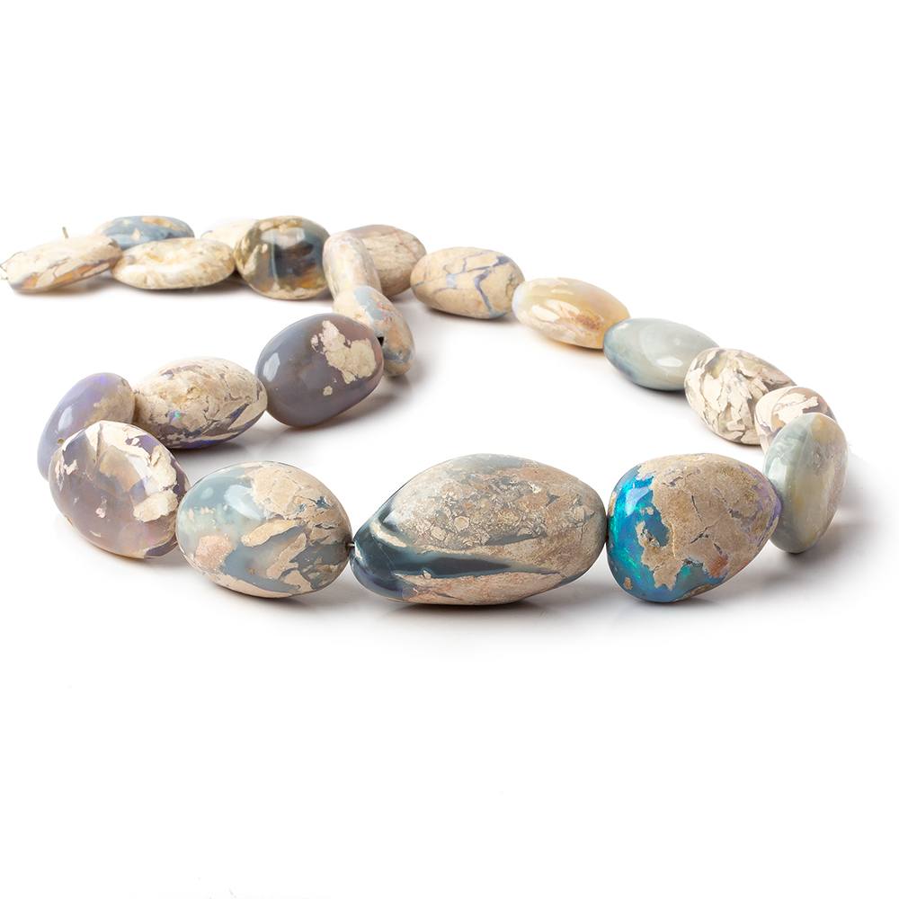 17.5x13-35x21mm Australian Opal & Matrix Plain Nugget beads 18 inches 21 pieces A (ONLINE ORDER ONLY)