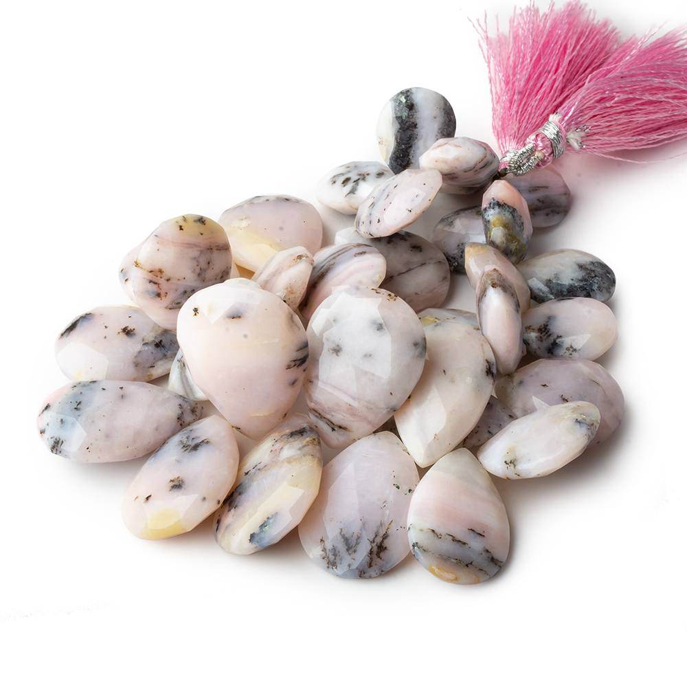 17.5x14-31x22mm Dendritic Pink Peruvian Opal Faceted Pears 8 inch 32 pieces A (ONLINE ORDER ONLY)