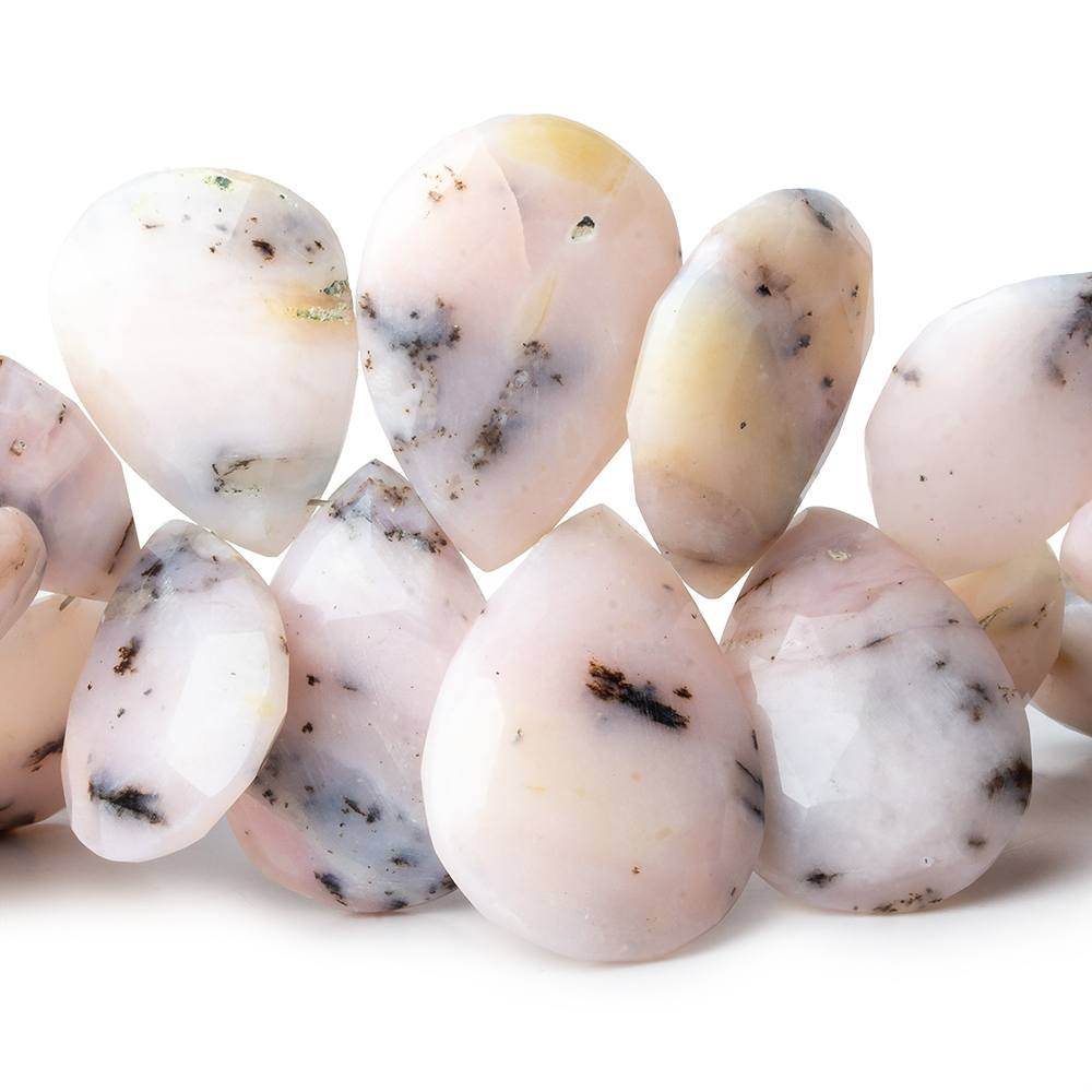 17.5x14-31x22mm Dendritic Pink Peruvian Opal Faceted Pears 8 inch 32 pieces A (ONLINE ORDER ONLY)