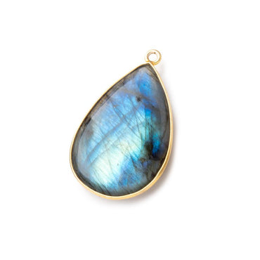 30x21mm Vermeil Bezel Labradorite Plain Pear Pendant 1 piece (ONLINE ORDER ONLY)