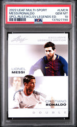 Graded 2022 Leaf Special Release Lionel Messi Cristiano Ronaldo #LMCR Exclusive Legends Edition Soccer Card PSA 10 Gem Mint