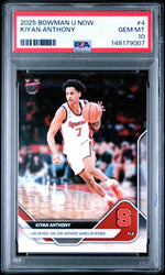 Graded 2025 Topps Bowman U Now Kiyan Anthony #4 Rookie RC Basketball Card PSA 10 Gem Mint