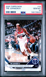 Graded 2025 Topps Now Tre Johnson III #14 Rookie RC Basketball Card PSA 10 Gem Mint