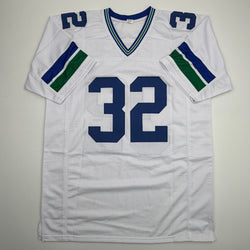 Autographed/Signed Ricky Watters Seattle White Football Jersey Beckett BAS COA