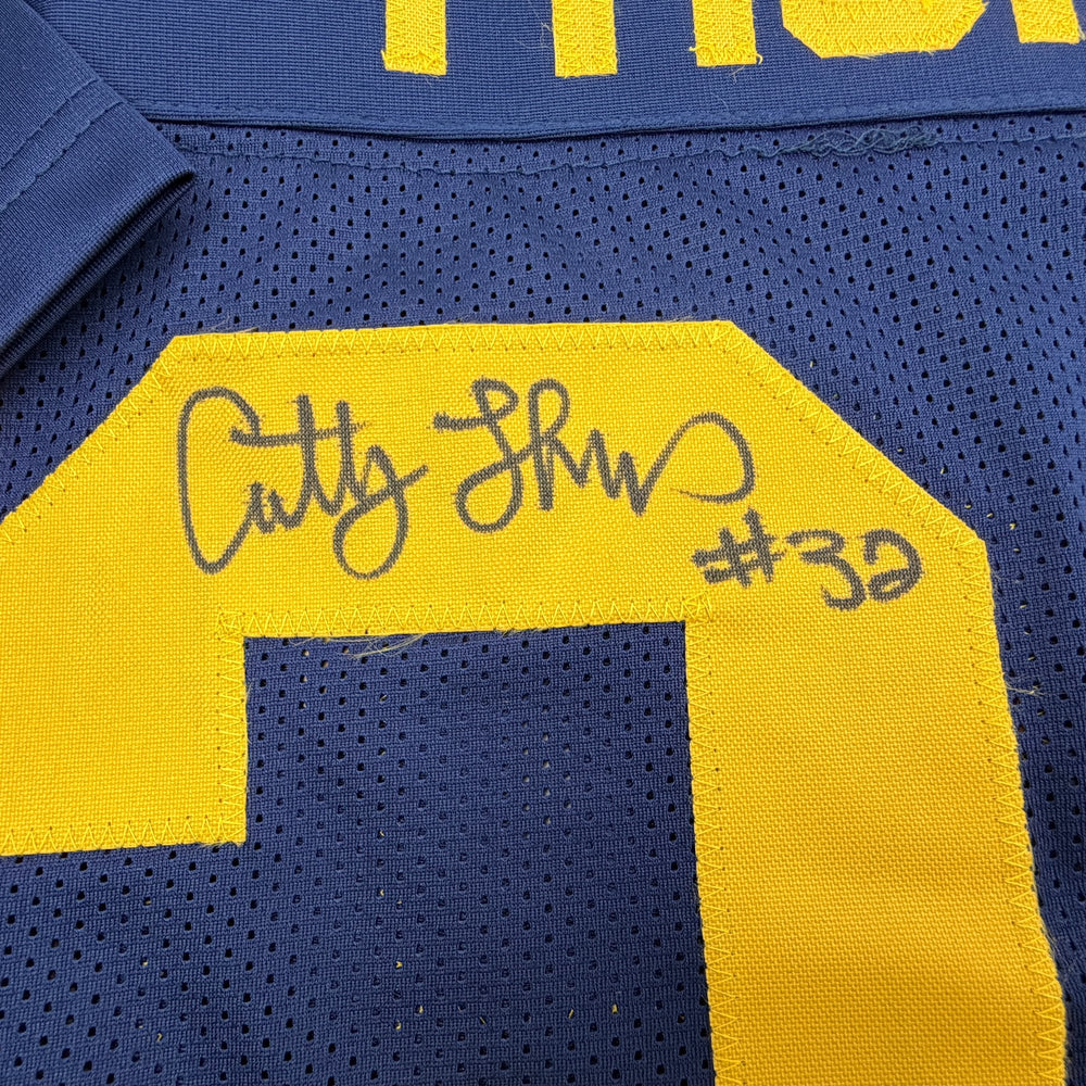 Autographed/Signed Anthony Thomas Michigan Blue College Football Jersey JSA COA