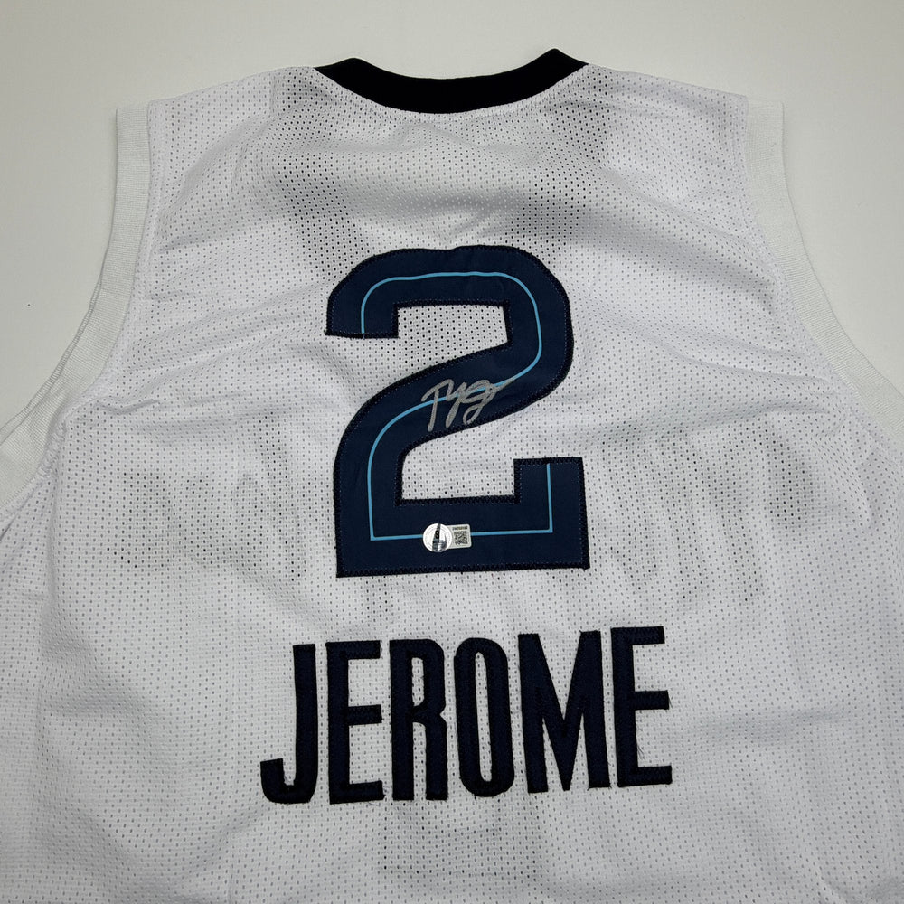 Autographed/Signed Ty Jerome Memphis White Basketball Jersey Beckett BAS COA