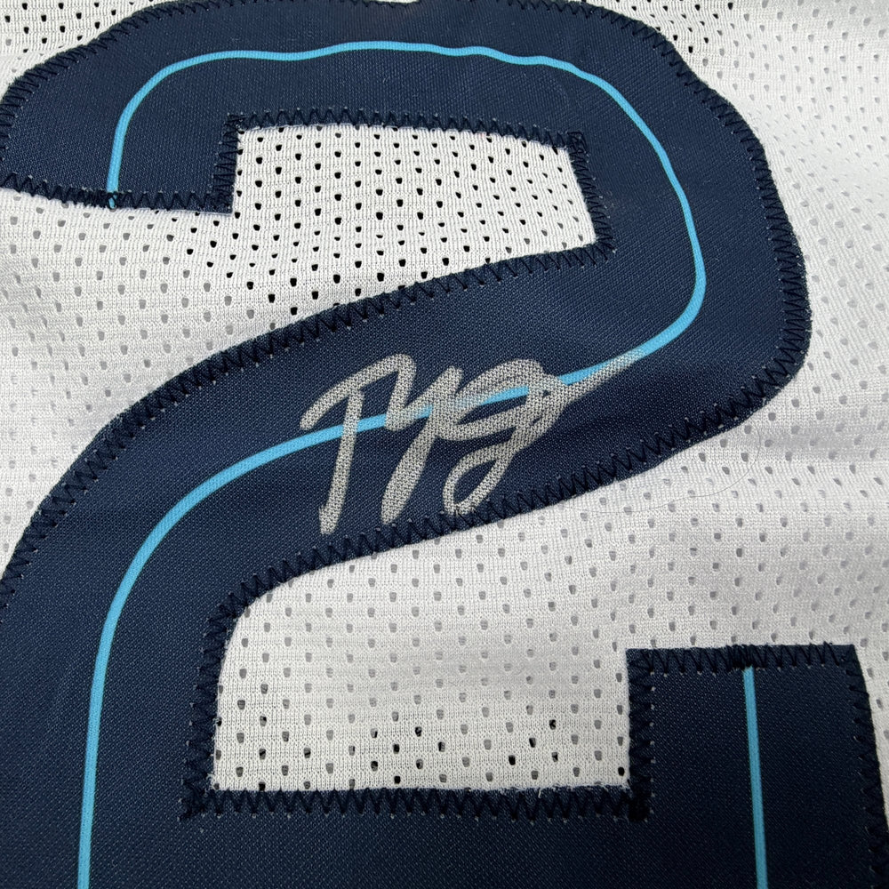 Autographed/Signed Ty Jerome Memphis White Basketball Jersey Beckett BAS COA
