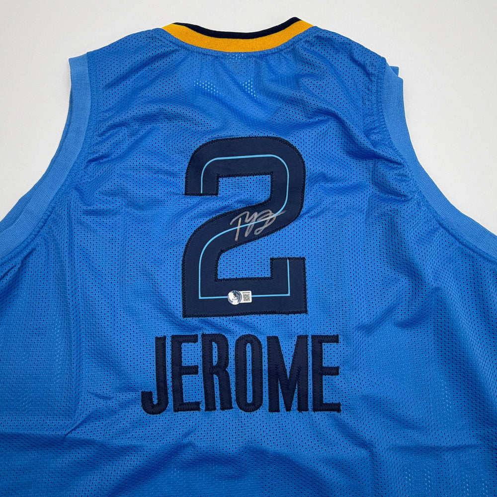 Autographed/Signed Ty Jerome Memphis Light Blue Basketball Jersey Beckett BAS COA