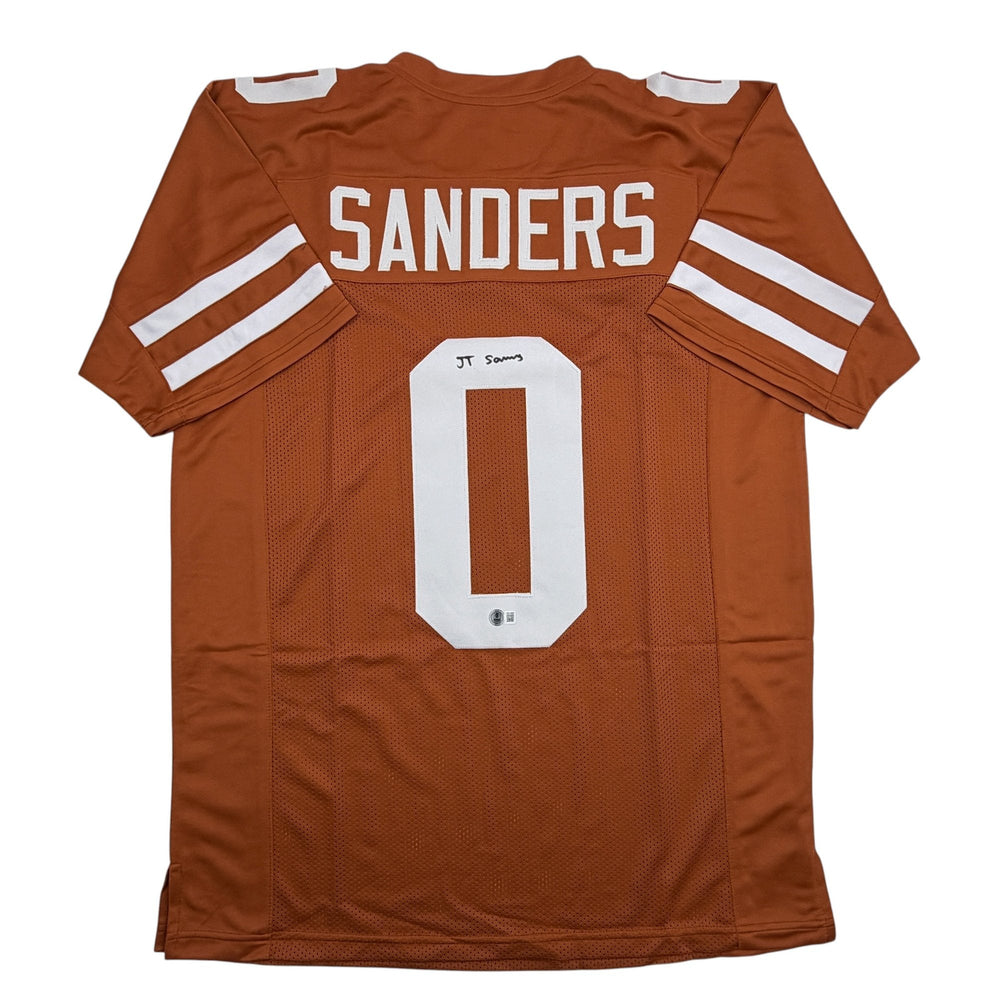 Autographed/Signed Ja'Tavion Sanders Texas Orange College Football Jersey Beckett BAS COA
