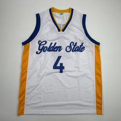 Autographed/Signed Moses Moody Golden State White Basketball Jersey Beckett BAS COA