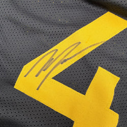 Autographed/Signed Moses Moody Golden State Black Basketball Jersey Beckett BAS COA