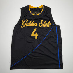 Autographed/Signed Moses Moody Golden State Black Basketball Jersey Beckett BAS COA