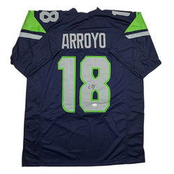 Autographed/Signed Elijah Arroyo Seattle Navy Blue Football Jersey JSA COA