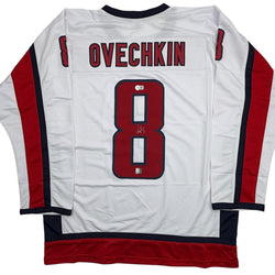 Autographed/Signed Alexander Alex Ovechkin Washington White Hockey Jersey Beckett BAS COA