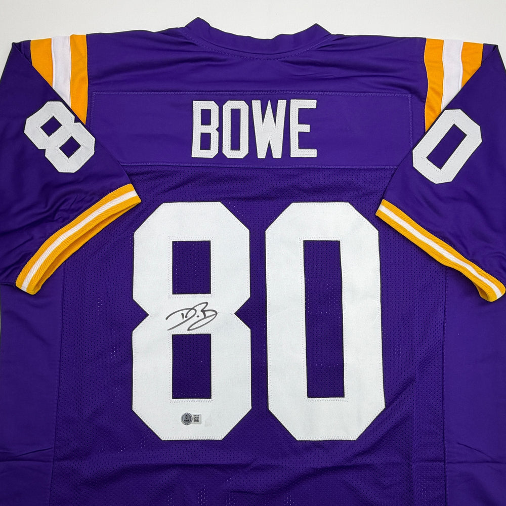 Autographed/Signed Dwayne Bowe LSU Purple College Football Jersey Beckett BAS COA
