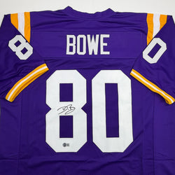 Autographed/Signed Dwayne Bowe LSU Purple College Football Jersey Beckett BAS COA