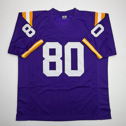 Autographed/Signed Dwayne Bowe LSU Purple College Football Jersey Beckett BAS COA