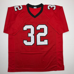 Autographed/Signed Jamal Anderson Atlanta Red Football Jersey Beckett BAS COA