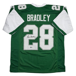 Autographed/Signed Bill Bradley Philadelphia Kelly Green Football Jersey Beckett BAS COA