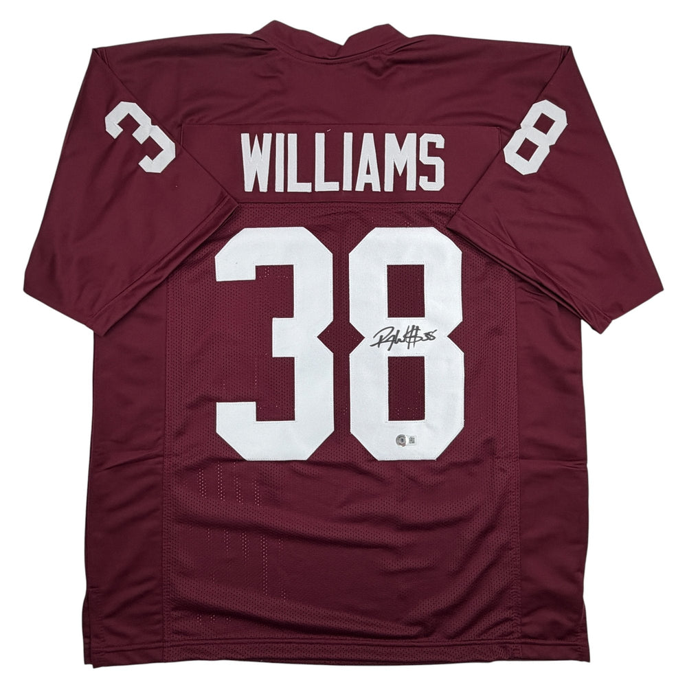 Autographed/Signed Roy Williams Oklahoma Maroon College Football Jersey Beckett BAS COA