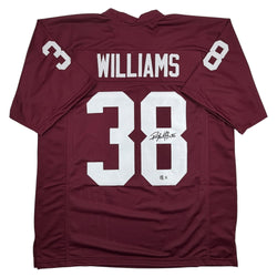 Autographed/Signed Roy Williams Oklahoma Maroon College Football Jersey Beckett BAS COA