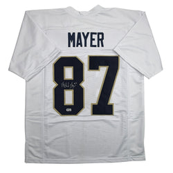 Autographed/Signed Michael Mayer Notre Dame White College Football Jersey Beckett BAS COA