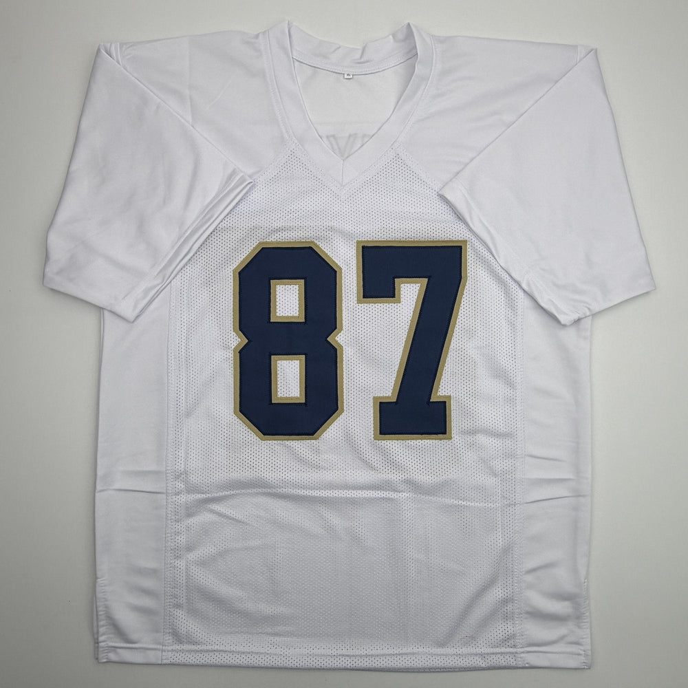 Autographed/Signed Michael Mayer Notre Dame White College Football Jersey Beckett BAS COA