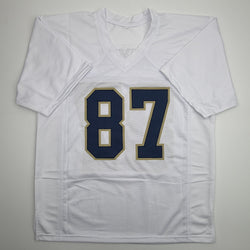 Autographed/Signed Michael Mayer Notre Dame White College Football Jersey Beckett BAS COA